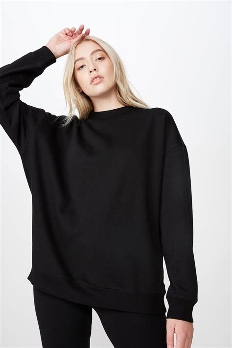 Cotton Sweatshirt in Black 